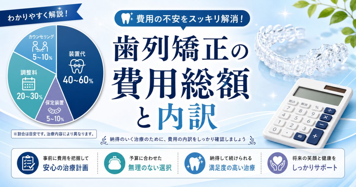 歯列矯正の費用総額と内訳を解説！追加料金で後悔しないための知識