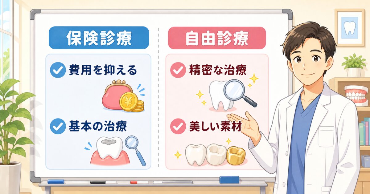 むし歯治療における「保険診療」と「自費診療」の根本的な違いと費用目安