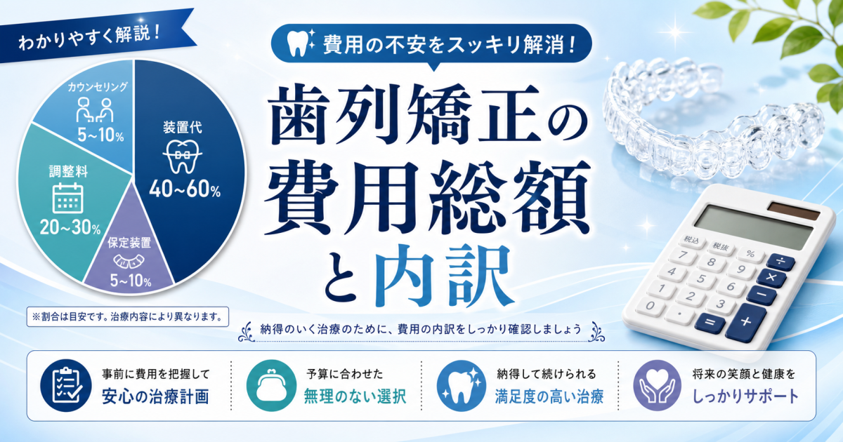 歯列矯正の費用総額と内訳を解説!追加料金で後悔しないための知識