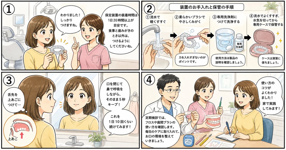 矯正後に歯並びの後戻りが起きる主な原因とメカニズム