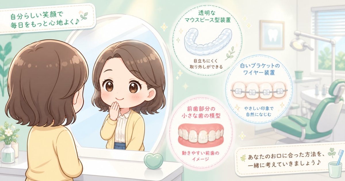 30代40代から始める大人の歯並び治療｜目立たない3つの選択肢