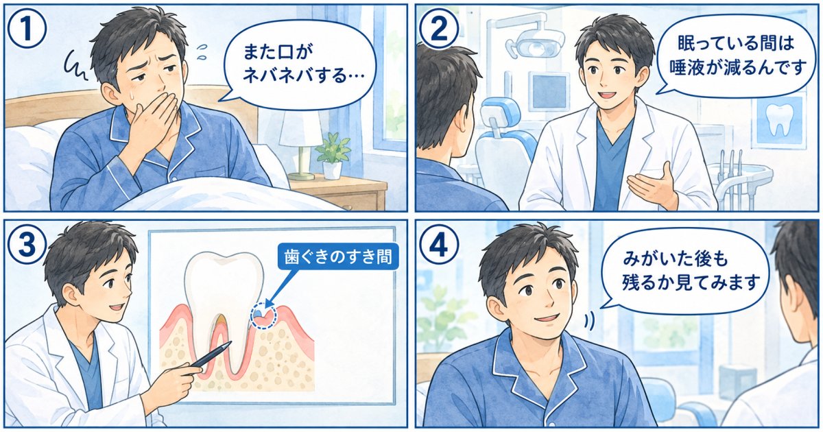 就寝中に唾液が減る仕組みと歯周病が関与するケースの違い