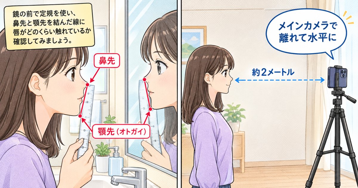 定規やスマホを活用したEラインのセルフチェック判定手順