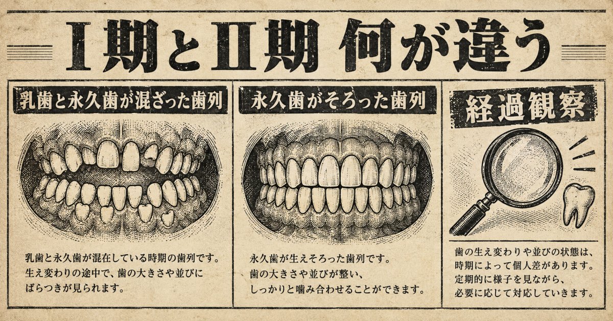 Ⅰ期とⅡ期は、治療目的と始める時期がどう違う？